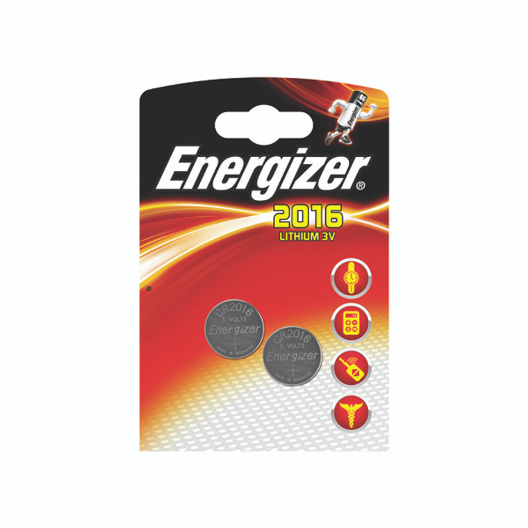 ER24834 Energizer 2016 CR2016 Lithium Speciality Batteries Pack 2 626986