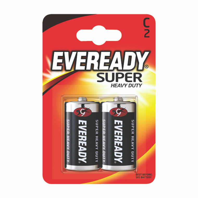 ER01572 Eveready Super Heavy Duty C Batteries Pack 2 R14B2UP