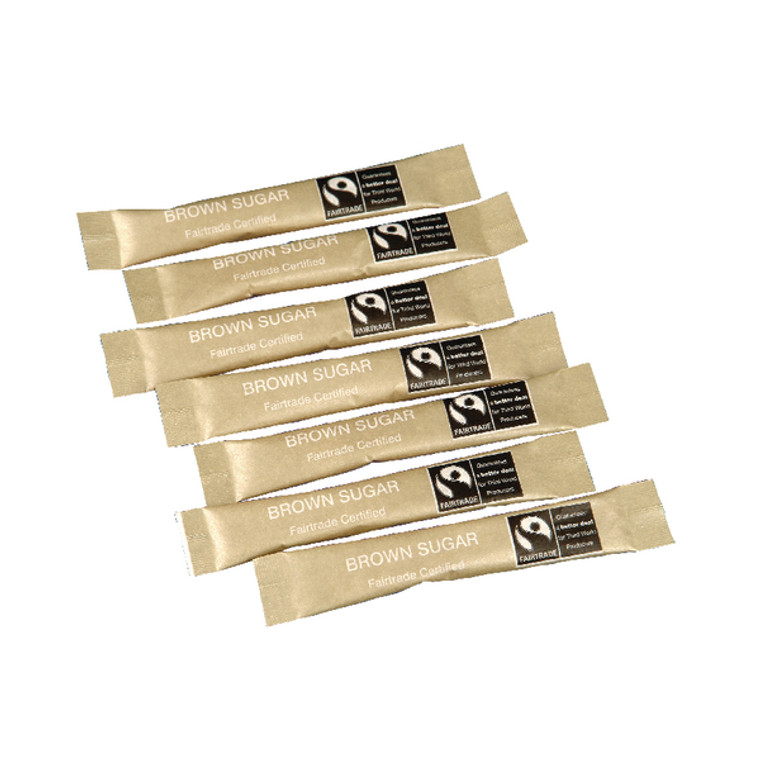 SNG01039 Fairtrade Brown Sugar Sachets Pack 1000 A03621