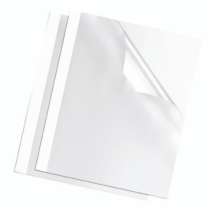 BB53152 Fellowes Thermal Binding Covers 3mm White Pack 100 53152