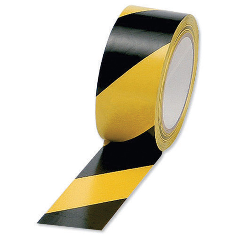 MA19371 Vinyl Tape Hazard Yellow Black 50mmx33m Pack 6 PVC-50-33-HAZYB