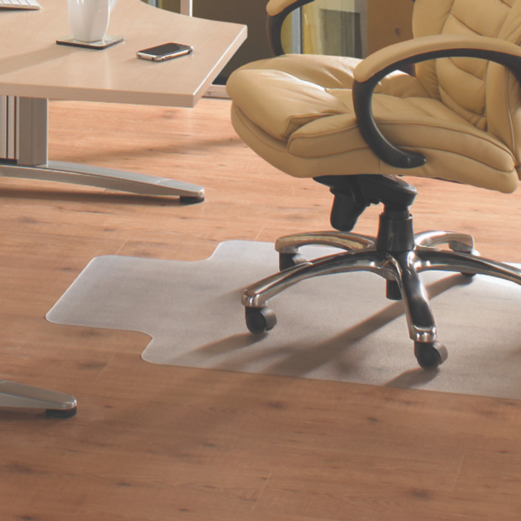FL74157 Cleartex PVC Chair Mat Hard Floor Lipped 920x1210mm Clear 1299225LV