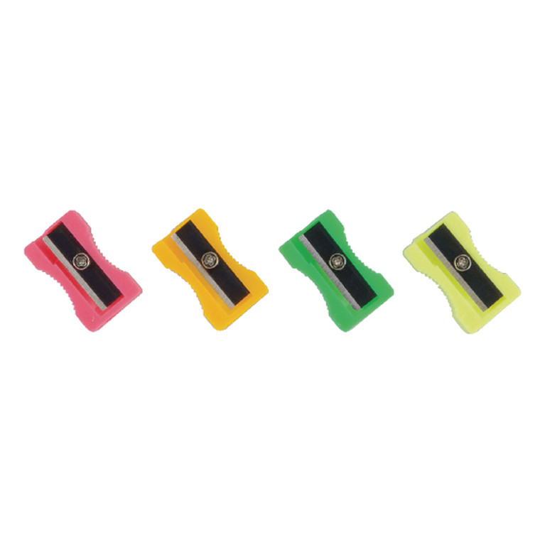 HJ60401 Plastic Pencil Sharpeners Assorted Pack 100 794300