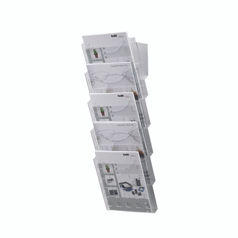 HEL60320 Helit 5 Pocket Literature Display Unit A4 Dimensions 214 x 150 x 578mm H61031