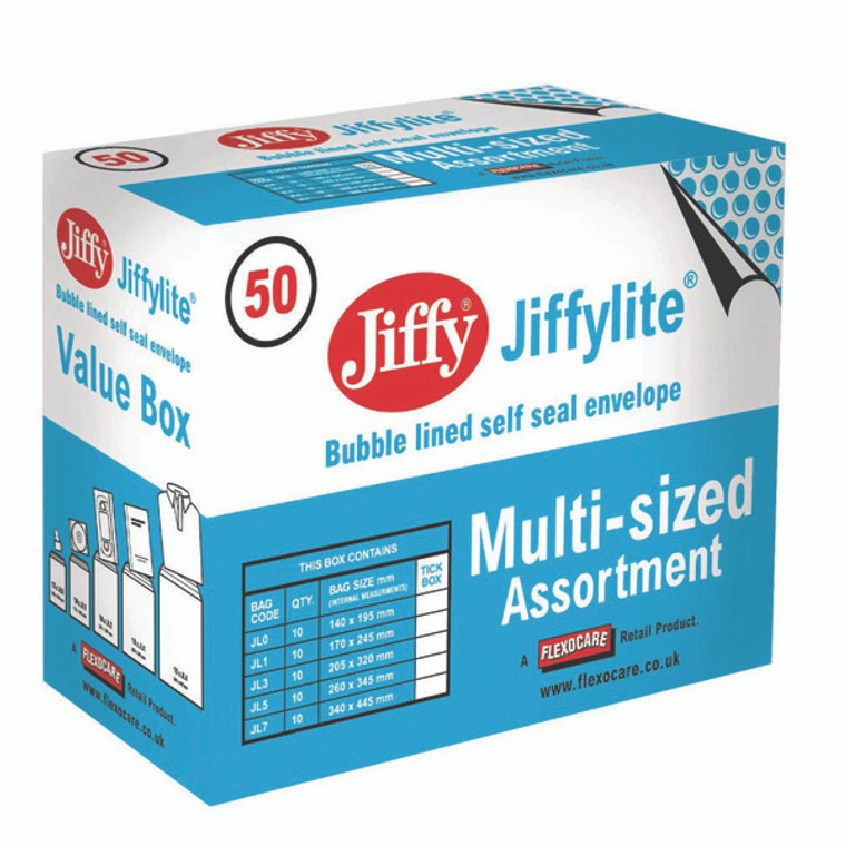 MA19082 Jiffy Padded Bag Assorted Sizes Gold Pack 50 JPB-SEL