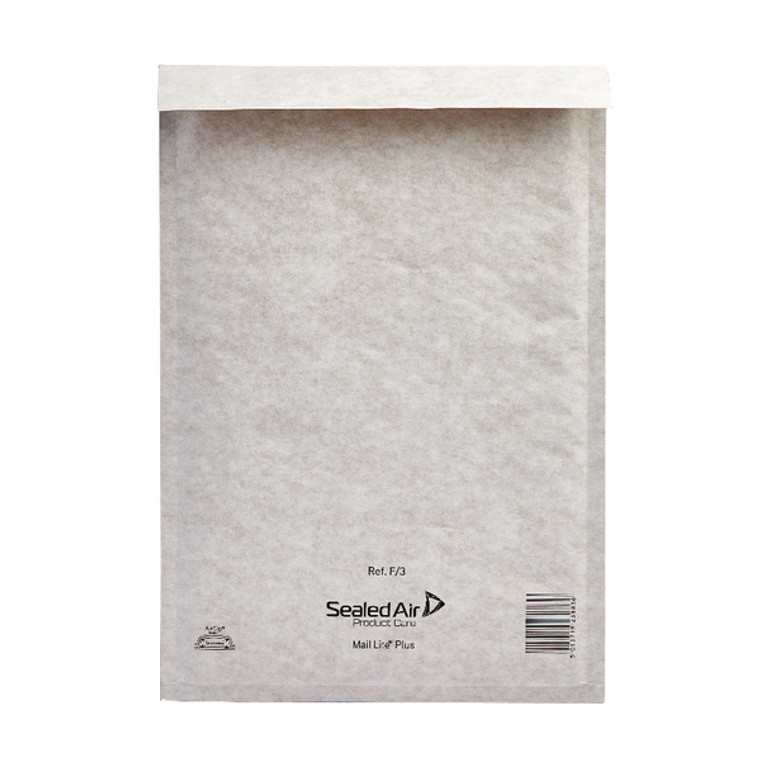 MQ23843 Mail Lite Plus Bubble Lined Postal Bag Size F 3 220x330mm Oyster White Pack 50 MLPF 3