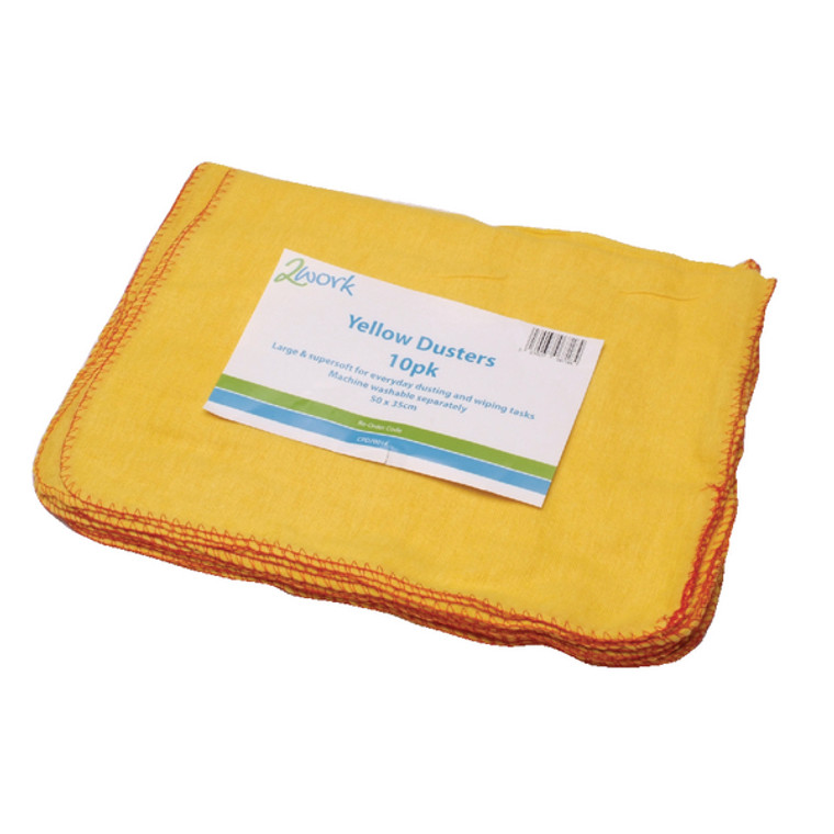 CPD70014 2Work Yellow Duster 508x355mm Pack 10 103088