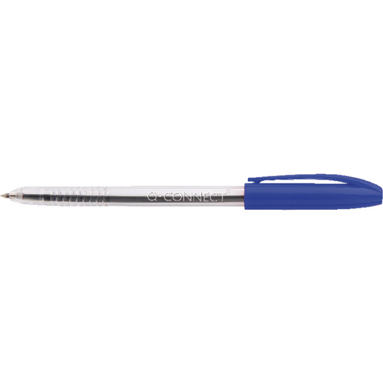 KF02458 Q-Connect Grip Stick Ballpoint Pen Medium Blue Pack 20 KF02458