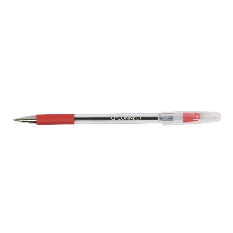 KF02459 Q-Connect Grip Stick Ballpoint Pen Medium Red Pack 20 KF02459