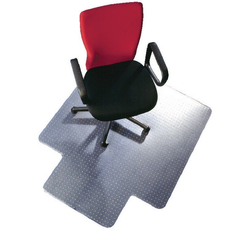 KF02256 Q-Connect Clear Chair Mat PVC 1143x1346mm Studded underside secure grip KF02256