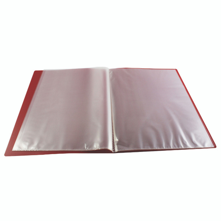 KF01246 Q-Connect Polypropylene Display Book 10 Pocket Red KF01246