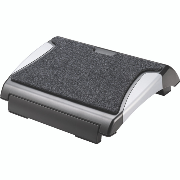 KF20075 Q-Connect Ergonomic Foot Rest Black Silver KF20075