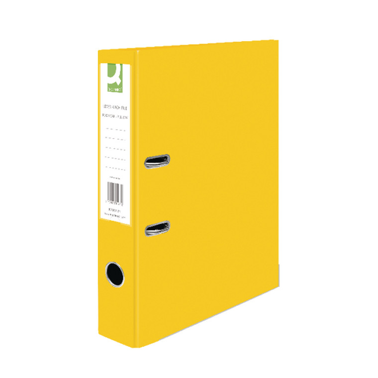 KF01471 Q-Connect Lever Arch File Paperbacked Foolscap Yellow Pack 10 KF01471