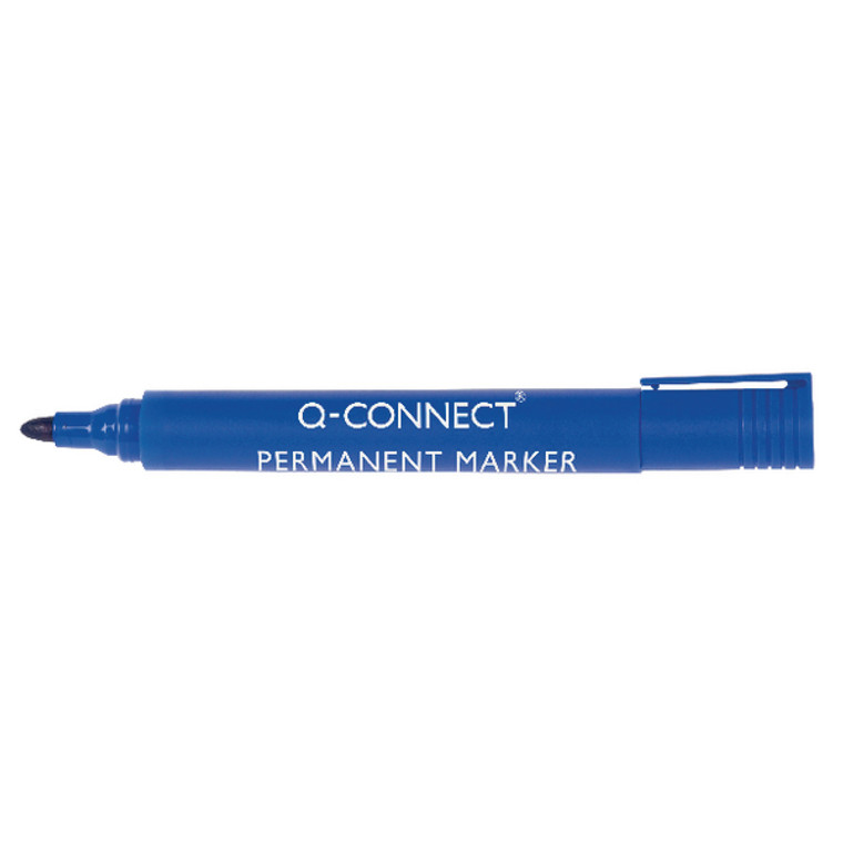 KF26046 Q-Connect Permanent Marker Pen Bullet Tip Blue Pack 10 KF26046