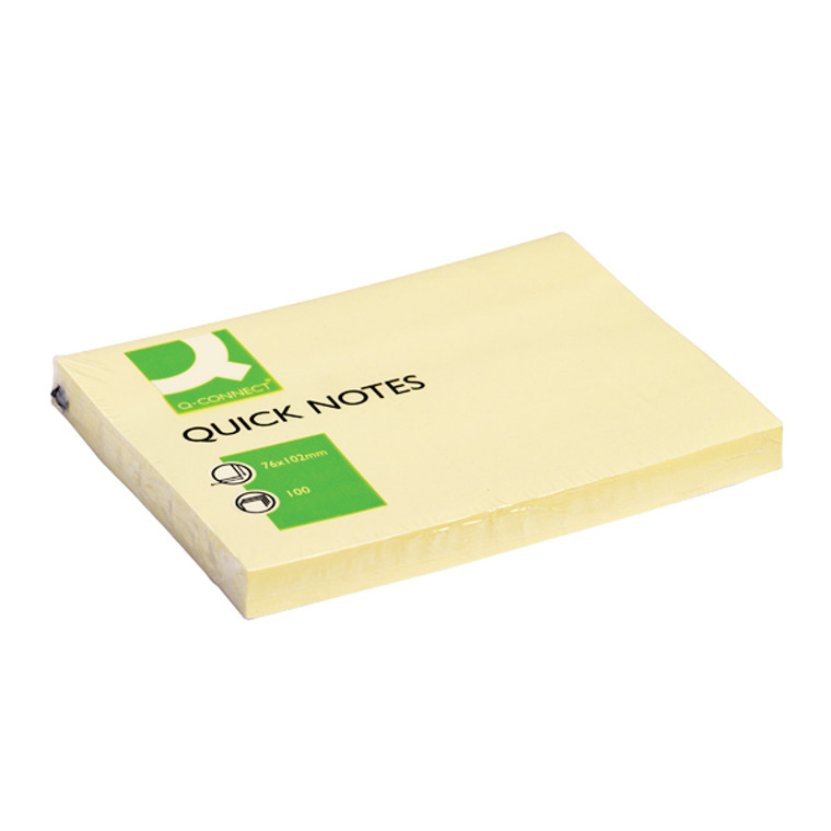 KF01410 Q-Connect Quick Notes 76 x 102mm Yellow Pack 12 KF01410