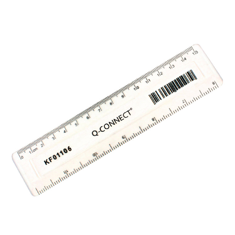 KF01106 Q-Connect Clear 150mm 15cm 6inch Ruler KF01106