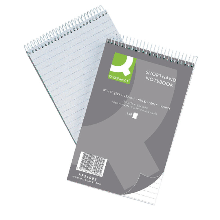 KF31002 Q-Connect Feint Ruled Shorthand Notebook 300 Pages 203x127mm Pack 10 31002