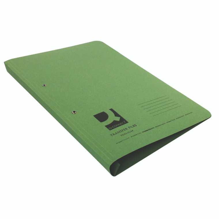 KF26060 Q-Connect Transfer File 35mm Capacity Foolscap Green Pack 25 KF26060