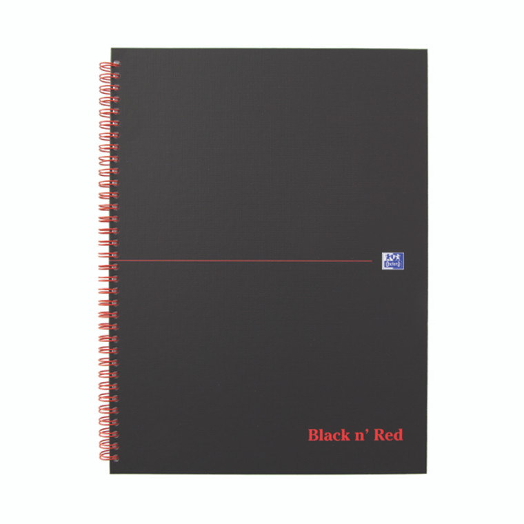 JDL96625 Black n Red Smart Ruled Wirebound Hardback Notebook 140 Pages A4 Pack 5 846364903