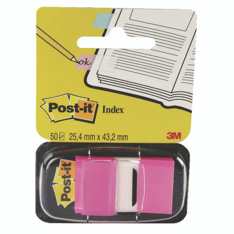 3M39845 Post-it Index Tabs 25mm Bright Pink Pack 600 680-21