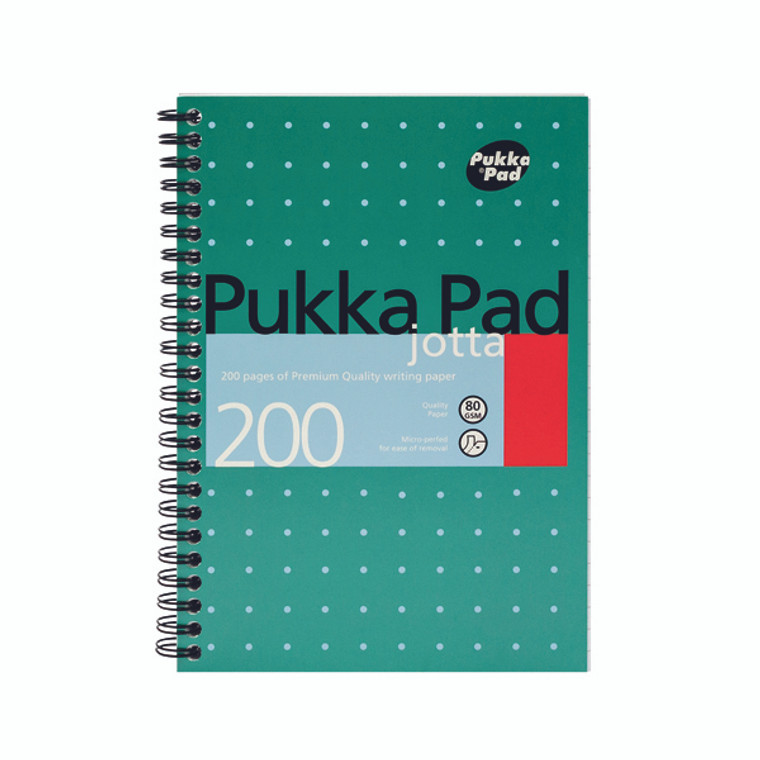 PP00020 Pukka Pad Ruled Wirebound Metallic Jotta Notebook 200 Pages A5 Pack 3 JM021