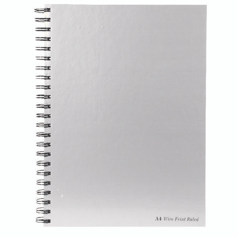 PP00042 Pukka Pad Silver Ruled Wirebound Notebook 160 Pages A4 Pack 5 WRULA4