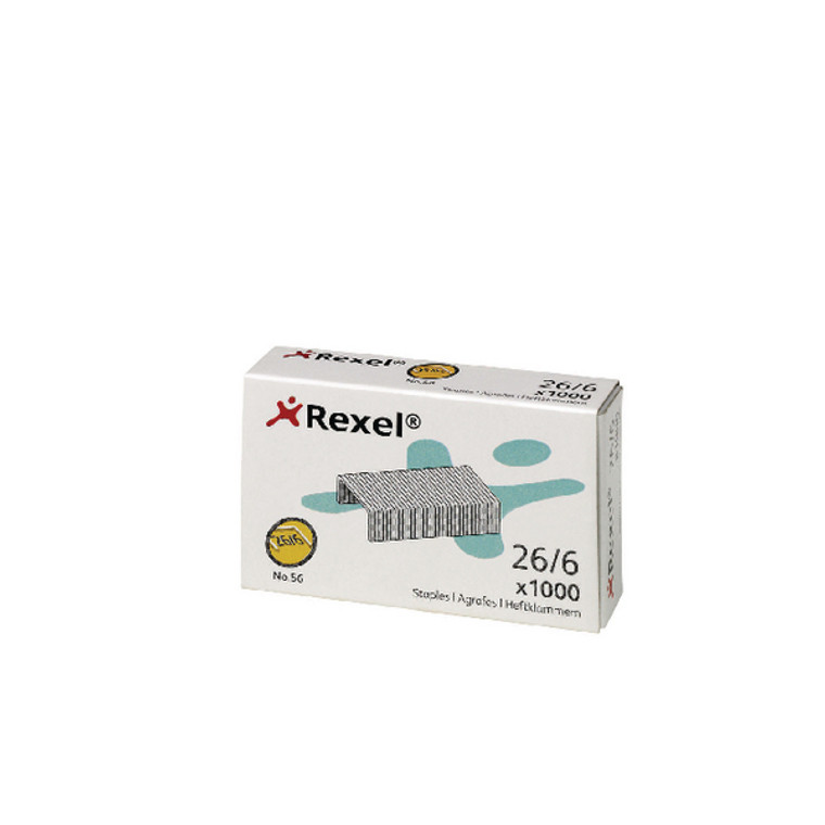 RX06131 Rexel No 56 Metal Staples 6mm Pack 1000 6131