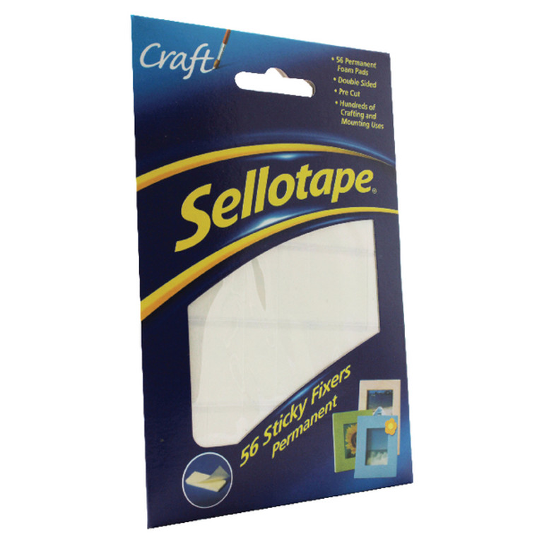 SE37984 Sellotape Sticky Fixers Permanent 12x25mm Pack 56 1445423