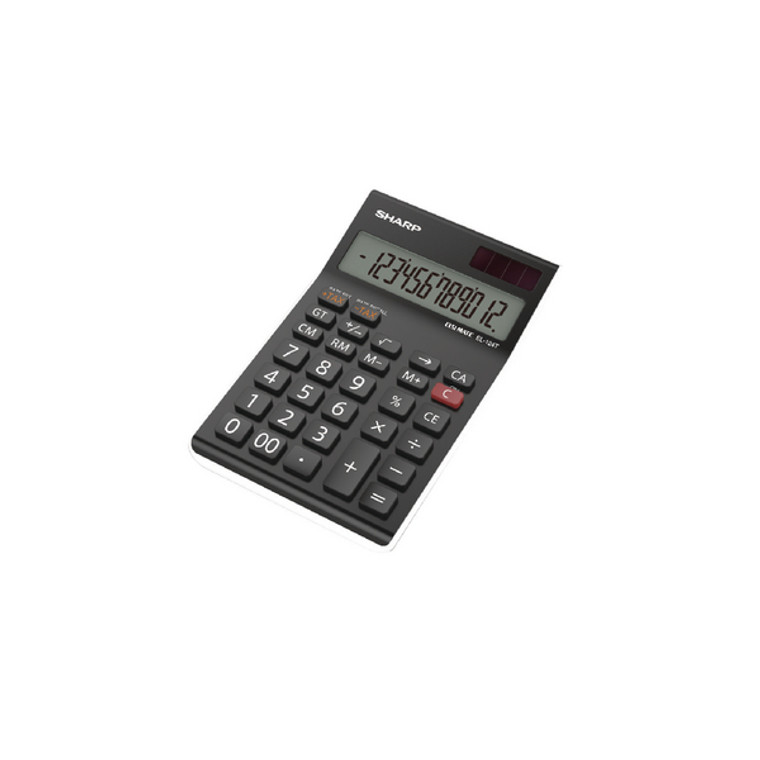 SH79378 Sharp Black EL-124AT Desktop Calculator Four key memory stores numbers EL124ATWH