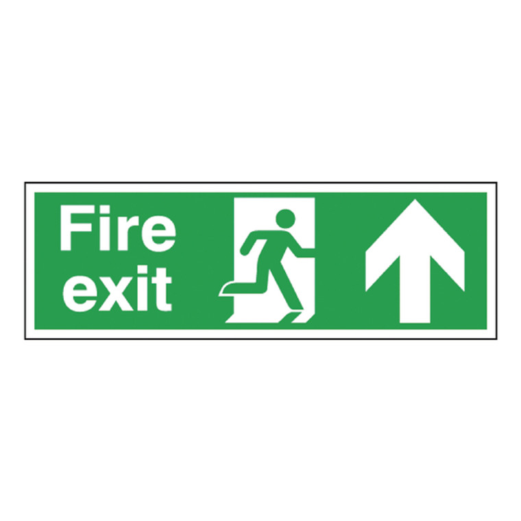SR71168 Safety Sign Fire Exit Up 150x450mm Self-Adhesive EB09A S