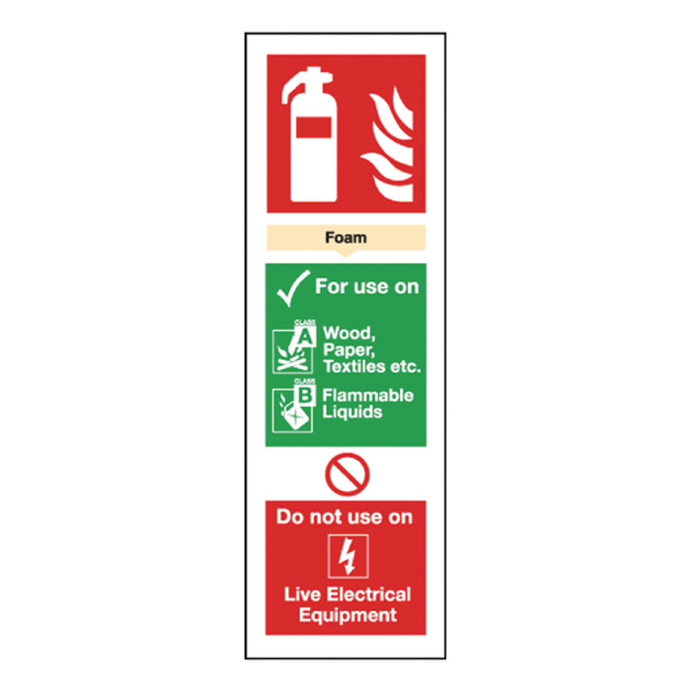 SR71136 Safety Sign Fire Extinguisher Foam 300mm x 100mm Self-Adhesive F202 S