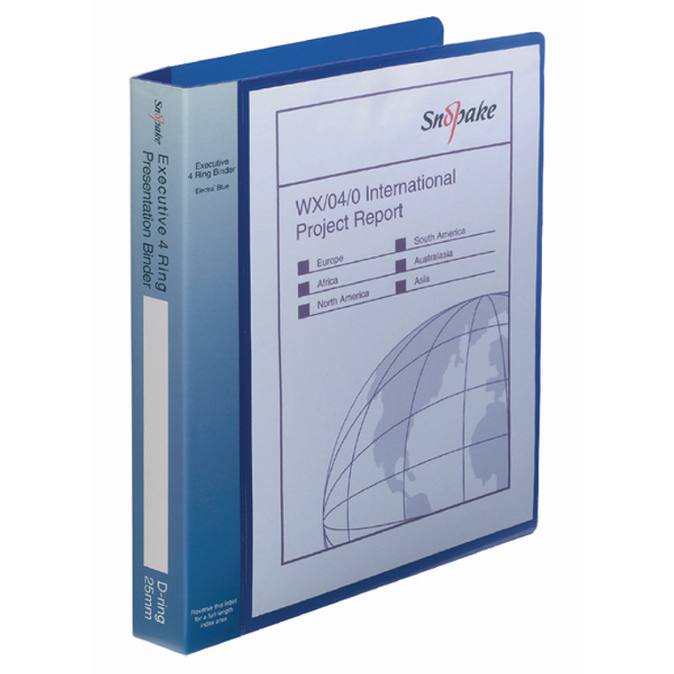 SK04440 Snopake Executive Presentation 4D-Ring Binder A4 Electra Blue 13387