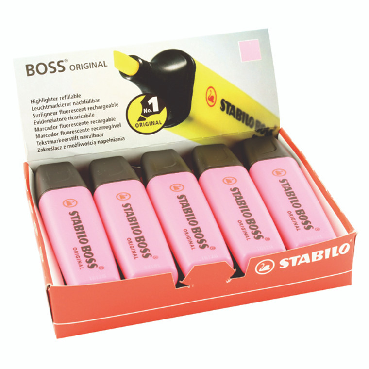 SS7056 Stabilo Boss Original Highlighter Pink Line width 2 0 - 5 0mm Pack 10 70 56 10