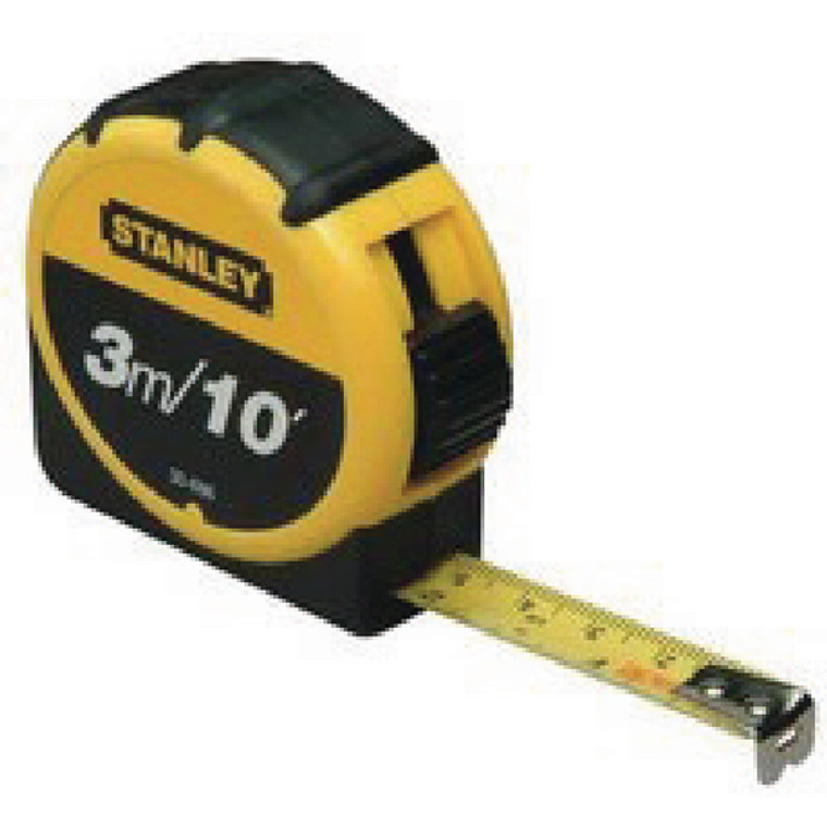 SB30486 Stanley Retractable Tape Measure With Belt Clip 3 Metre 0-30-686