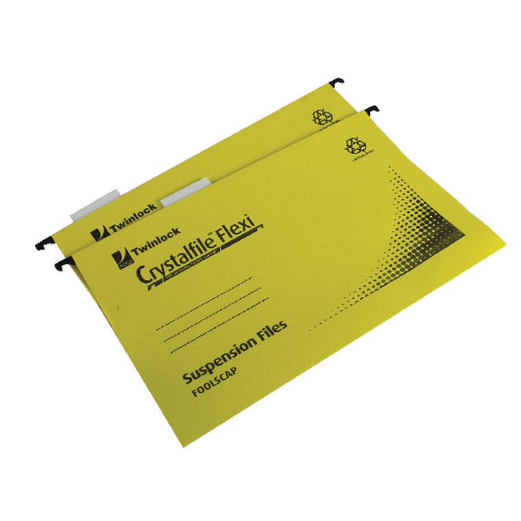 TW13774 Rexel Crystalfile Flexi Standard Foolscap Yellow Pack 50 3000043