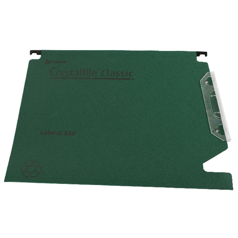 TW70670 Rexel Crystalfile Classic 15mm Lateral File Green Pack 50 70670