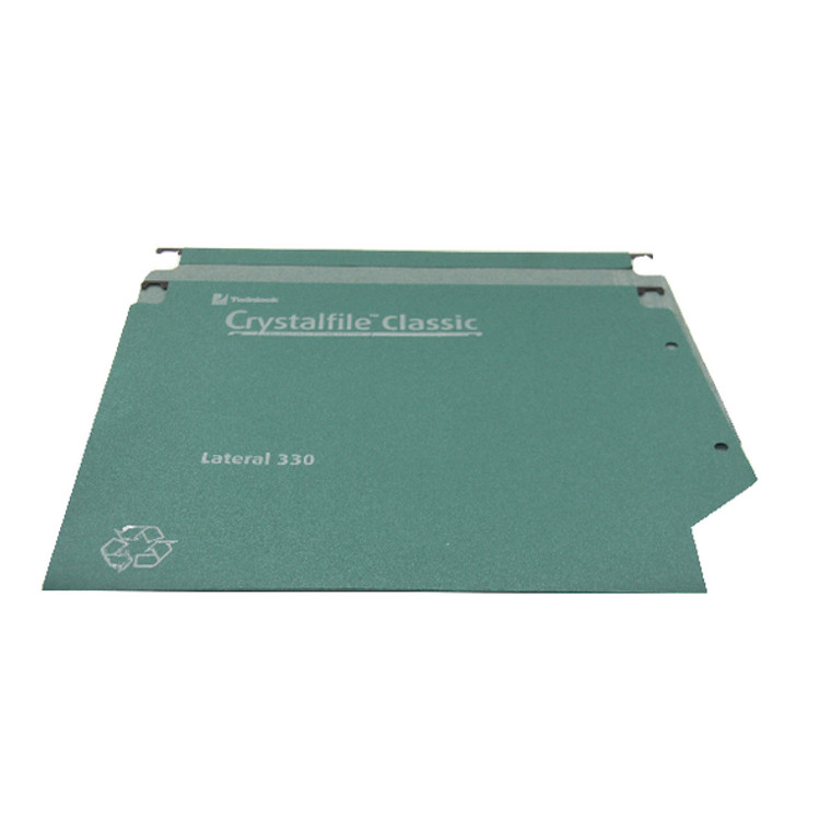 TW70672 Rexel Crystalfile Classic 30mm Lateral File Green Pack 25 70672