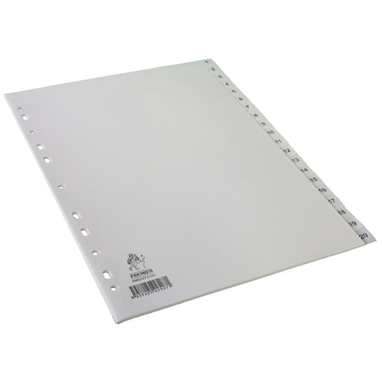 WX01356 A4 White 1-20 Polypropylene Index WX01356