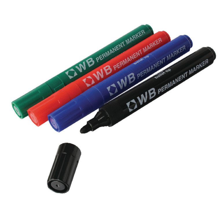 WX26088A Assorted Permanent Bullet Tip Marker Pack 4 WX26088A