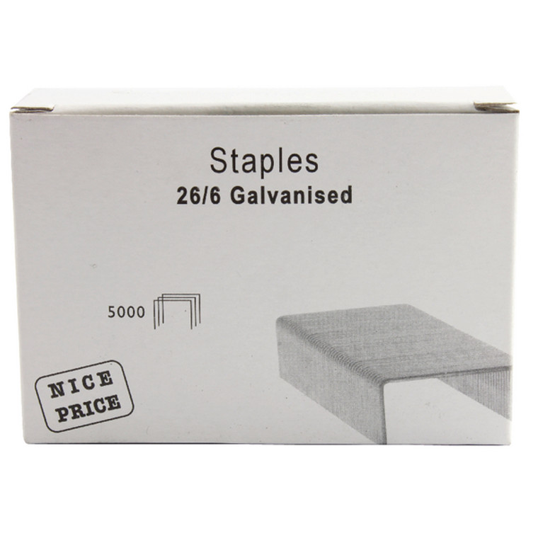 WX27001 26 6mm Metal Staples Pack 5000 WX27001