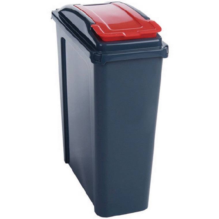 SBY28520 VFM Recycling Bin With Lid 25 Litre Red 384285