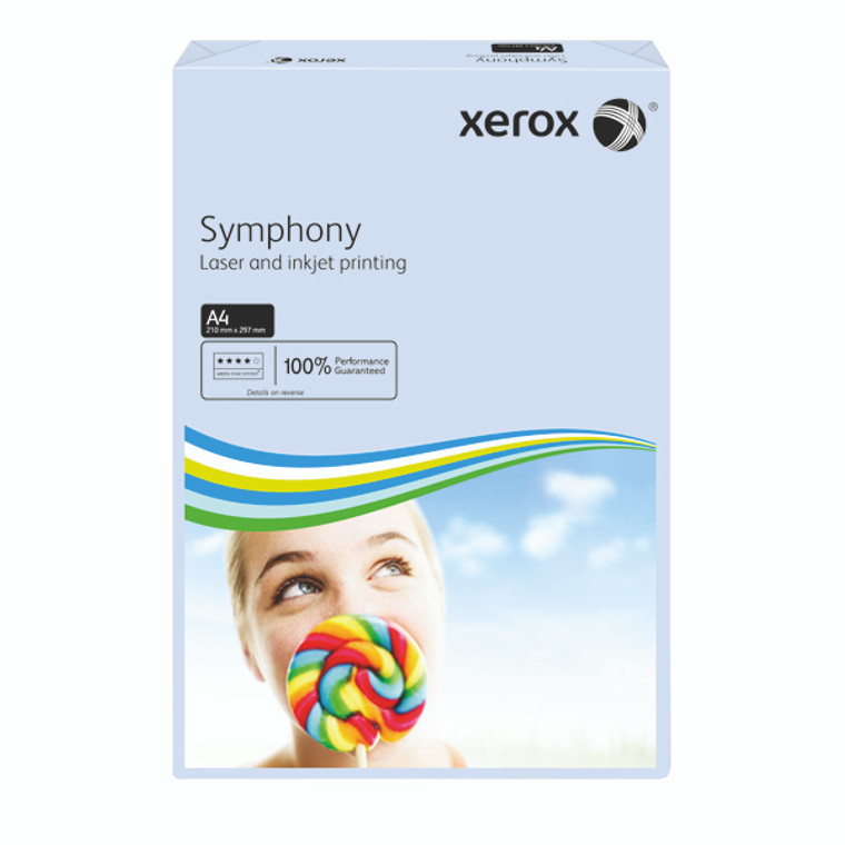 XX93967 Xerox Symphony Coloured A4 Paper 80gsm Pastel Tints Blue Ream Pack 500 003R93967