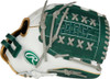 12.5 Inch Rawlings Liberty Advanced Color Series RLA125-18DG Women's White/DarkGreen/Gold Fastpitch Softball Glove