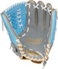 12.5 Inch Rawlings Liberty Advanced Color Series Women's Fastpitch Softball Glove - Grey/Columbia Blue/Gold