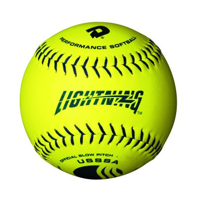 Lewtemi Palline Da Softball – 6 Pezzi – Dimensioni Ufficiali 28 Cm – Giallo Neon Con Cuciture Rosse – In Pelle Artificiale