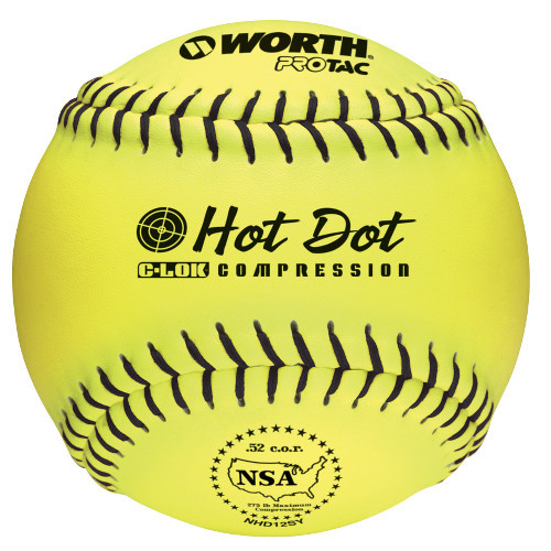 Worth Hot Dot CLOK NHD12SY 12 Inch NSA Slowpitch Softball