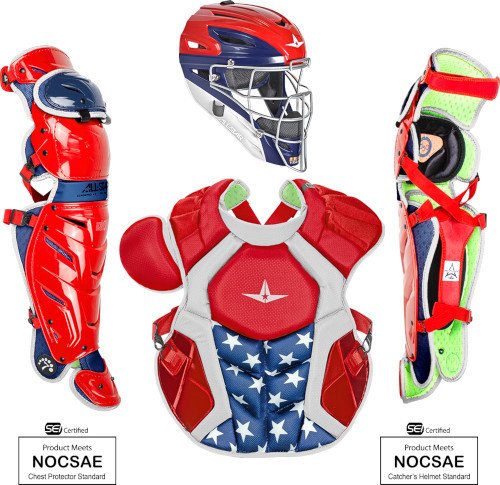 All-Star System 7 Axis USA CKCCPRO1X-USA Adult Baseball Professional Level Catcher's Gear Set