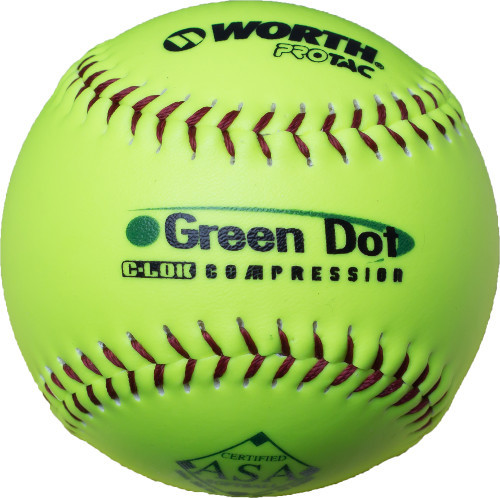 Worth Green Dot AHD11SY 11 Inch ASA Slowpitch Softball