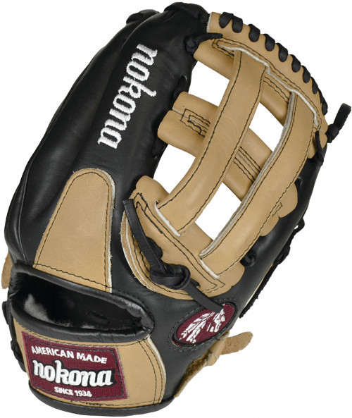 11.75 Inch Nokona Personalized Bloodline Black/Sandstone BL1175HSANDP Infield Baseball Glove