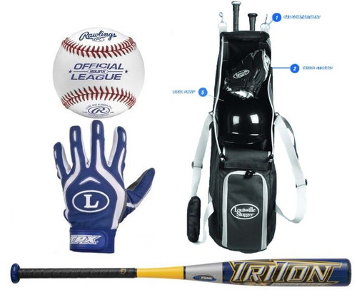 Louisville Slugger SLXT Triton Senior League Baseball Bundle